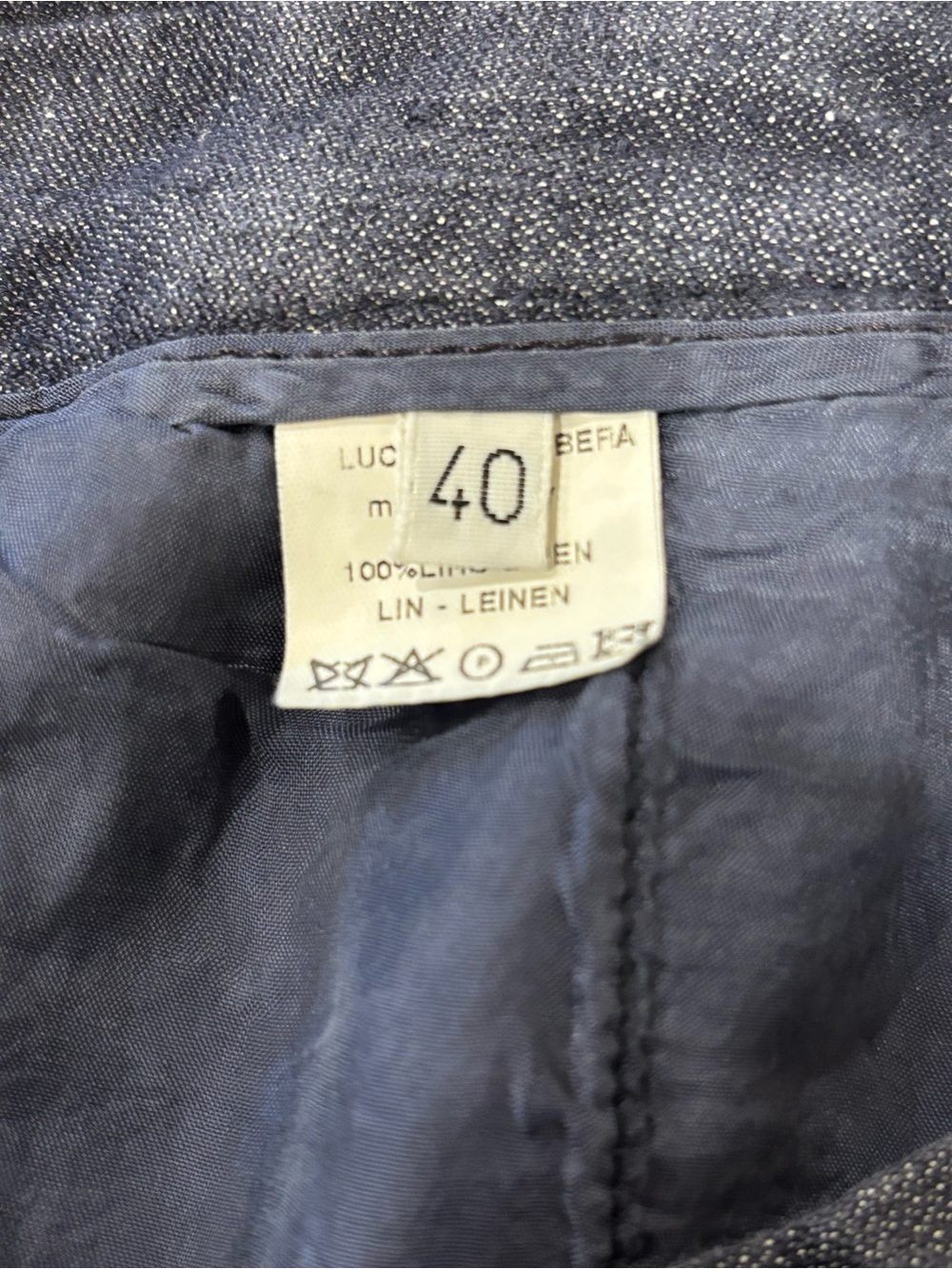 Luciano Barbera Women’s Italian 40 Black 100% Linen Straight Leg Pants - Picture 9 of 11